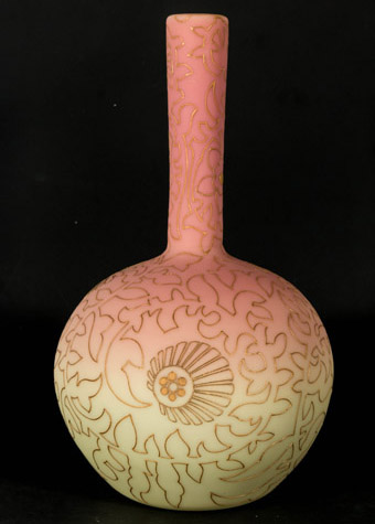 A Rare 12 Inch Mt. WashingtonTapestry Decorated Burmese Vase