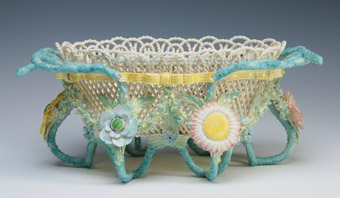 Exceptional Basket Weave Belleek Porcelain
