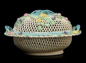 Rare Basket Weave Belleek Porcelain