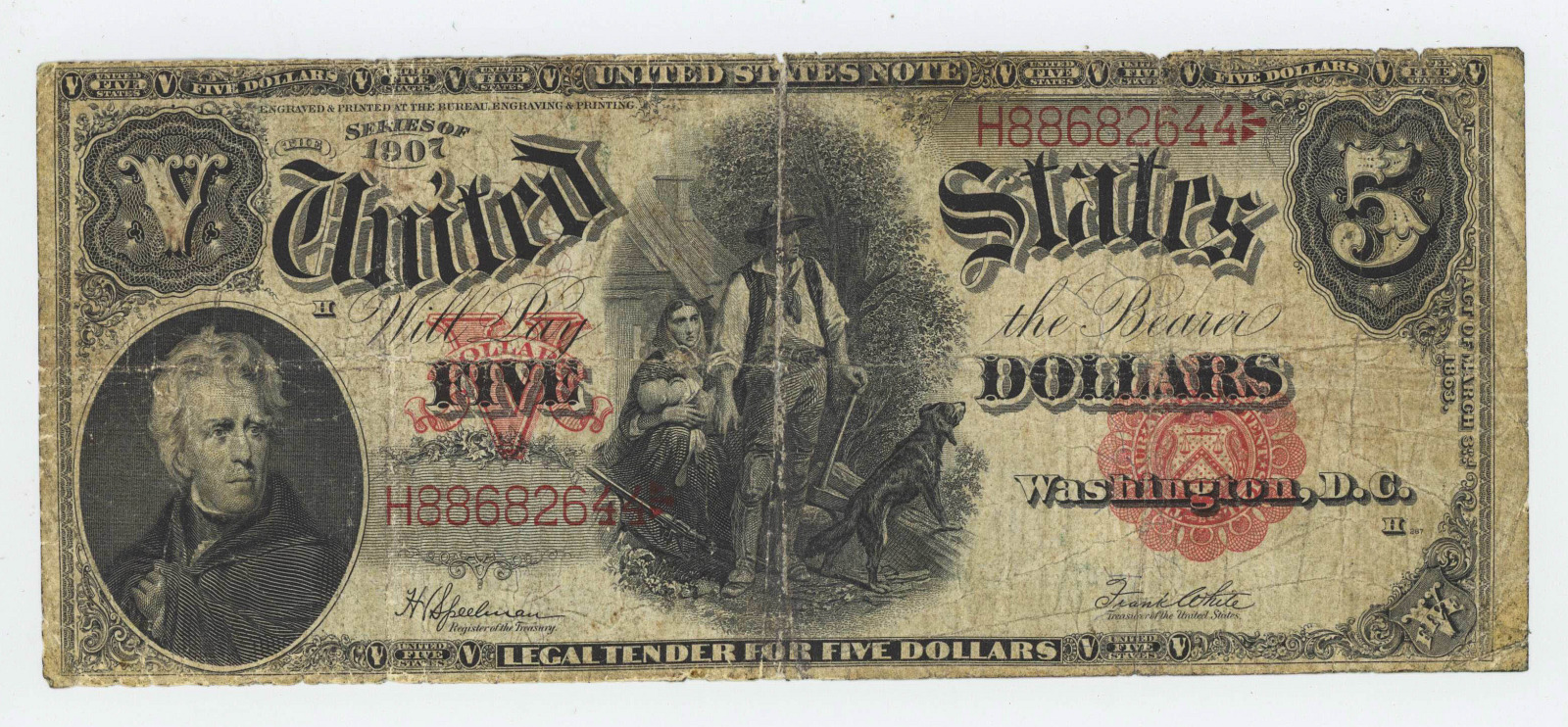 1907 FIVE DOLLAR UNITED STATES NOTE