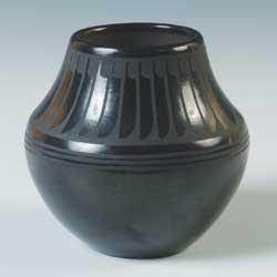Black on black pottery